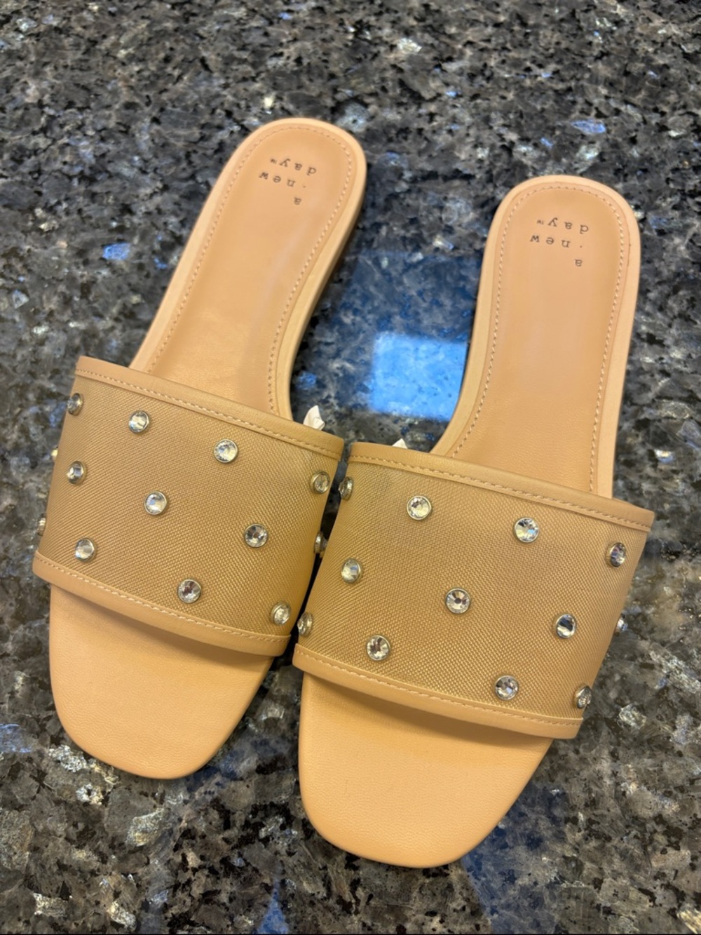 Target A New Day elain rhinestone mesh slide sandals - Picture 2 of 6